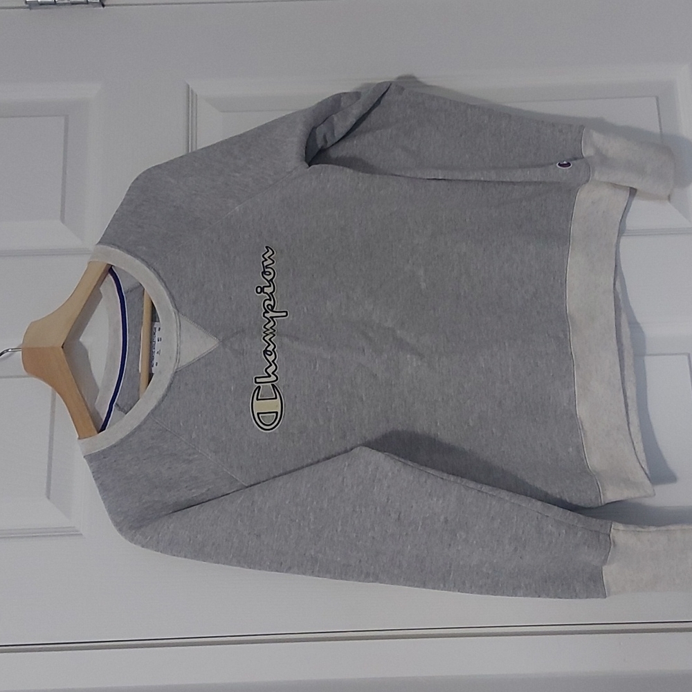 Champion Gray Sweatshirt with White Accents